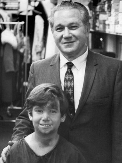 Backstage at the Metropolitan with his son Glen Gari